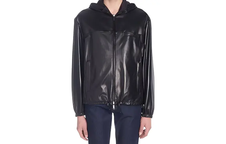 PRADA Jackets Men's Black Hooded Moderate Other