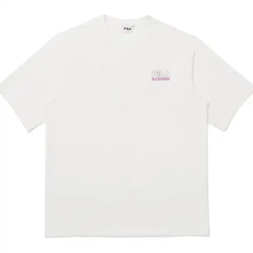 FILA T Shirts Unisex Ecru Crew Neck