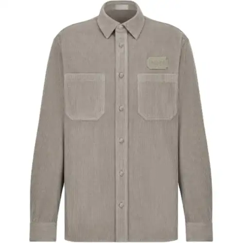 DIOR Shirts Men's Gray Lapel Moderate
