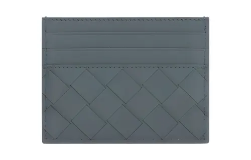 Bottega Veneta Cow Leather Card Holder Men's Gray