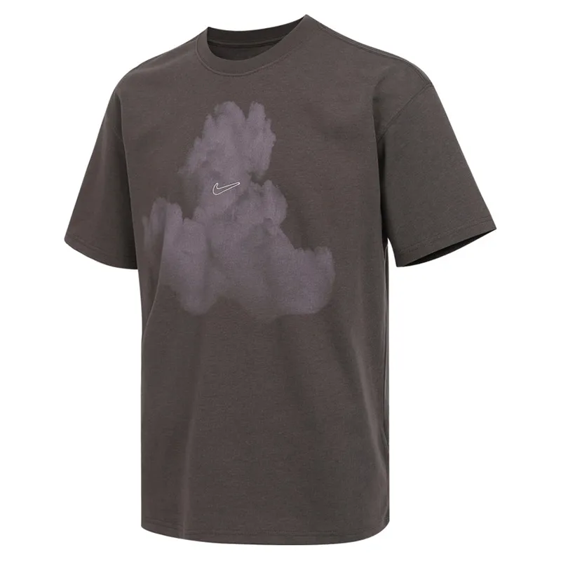 Nike T-Shirts Men's Dark Gray Crew Neck Moderate