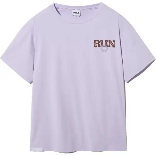 FILA T Shirts Unisex Lavender Crew Neck