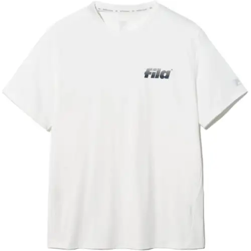 FILA T Shirts Unisex White Crew Neck Straight Fit