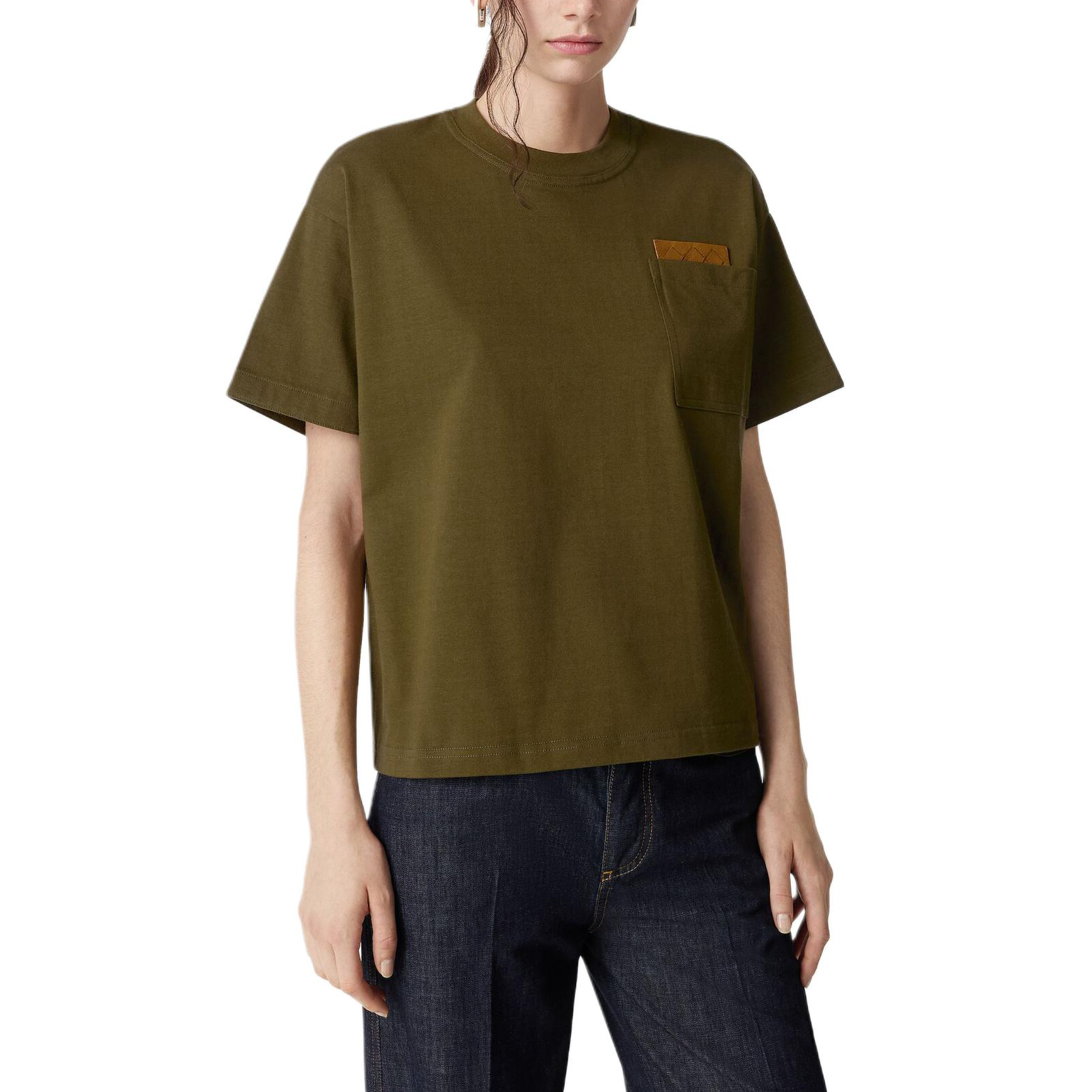Bottega Veneta Drop Shoulder Sleeve T Shirt Women's Green