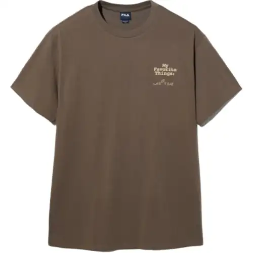 FILA T Shirts Unisex Brown Crew Neck