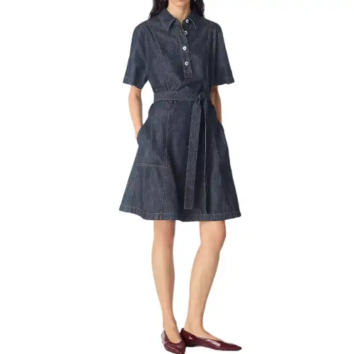 Bottega Veneta SS25 Short Sleeved Dress Women's Indigo