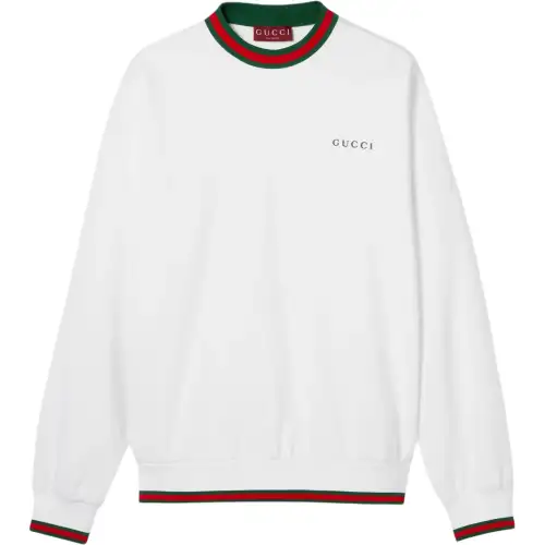 GUCCI Cotton Piquet Sweatshirt With Web