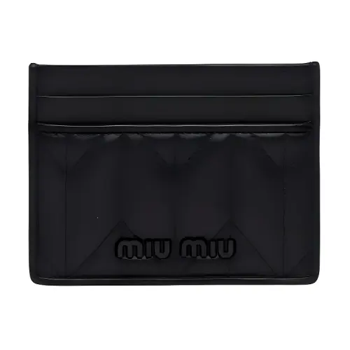 MIU MIU Sheepskin Card Holder Women's Black