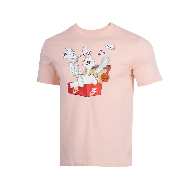 Nike Air T-Shirts Men's Pink Crew Neck Moderate