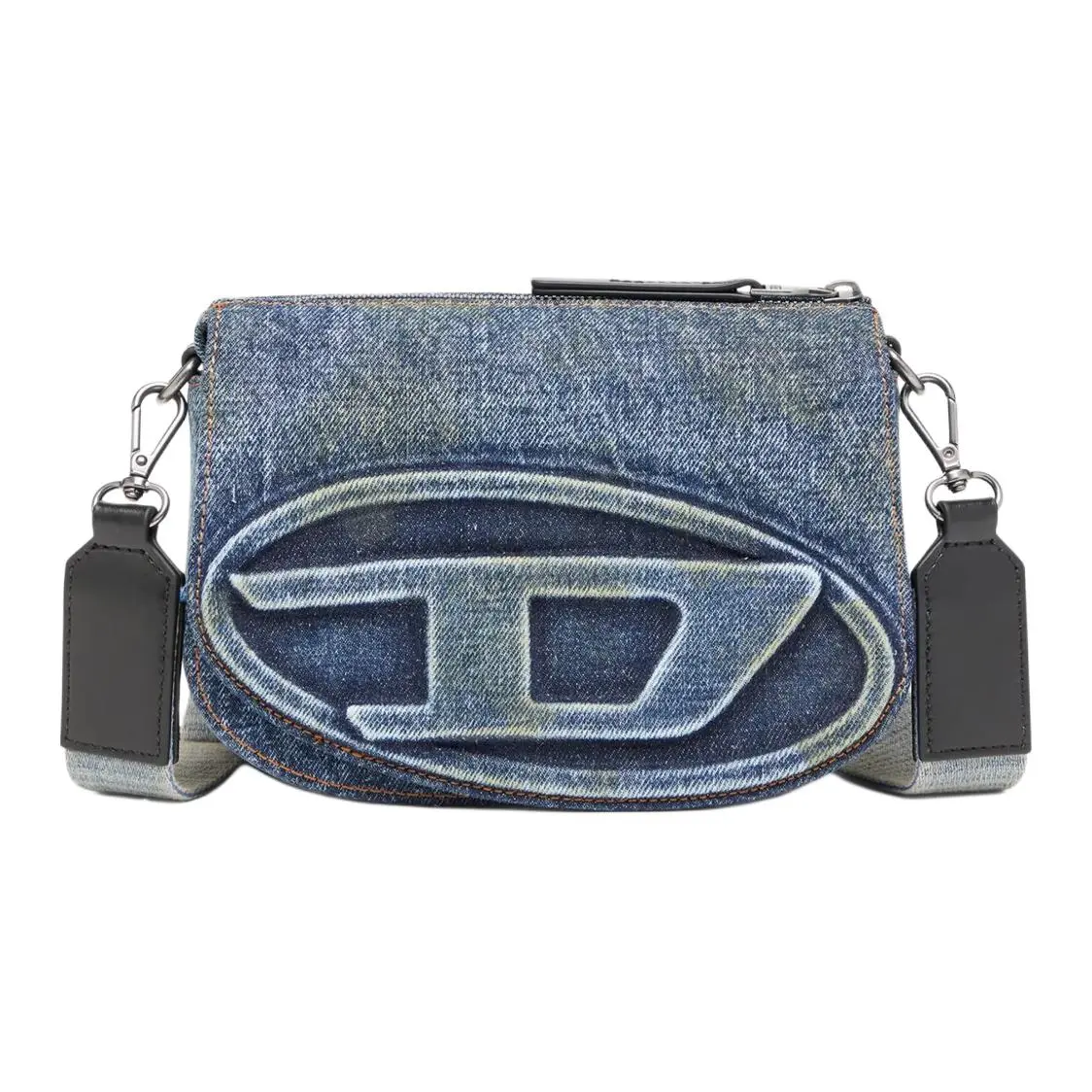 DIESEL Cotton Crossbody Bag, Shoulder Bag Unisex Blue