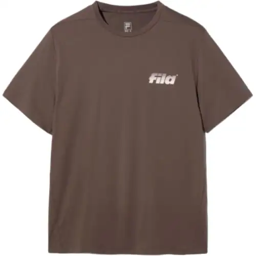 FILA T Shirts Unisex Brown Crew Neck