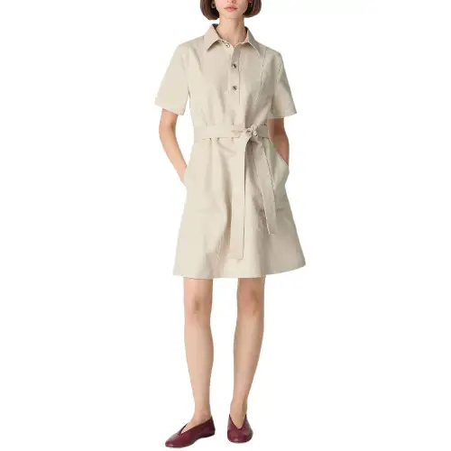 Bottega Veneta SS25 Short Sleeved Dress Women's Chalk