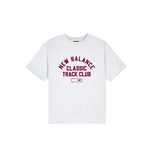 New Balance Track ClubSEMI Over FIT T Shirt Unisex Light Gray