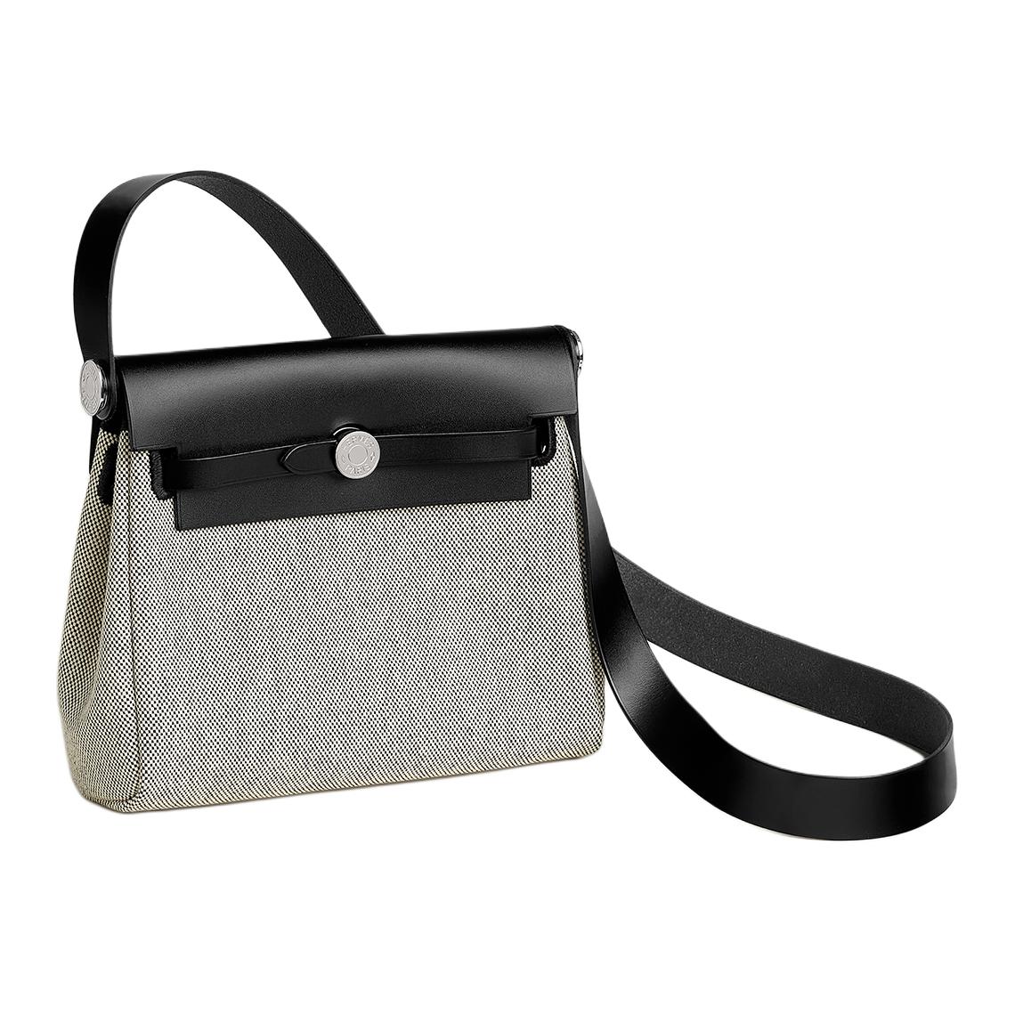Сумка Hermes Herbag Zip 20 (черно-серая)