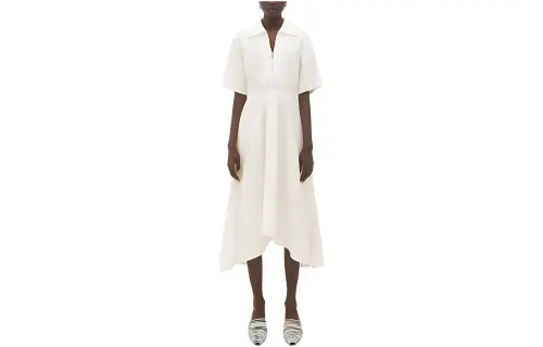 Bottega Veneta Short Sleeved Dresses Women's Ecru Moderate Mid Length