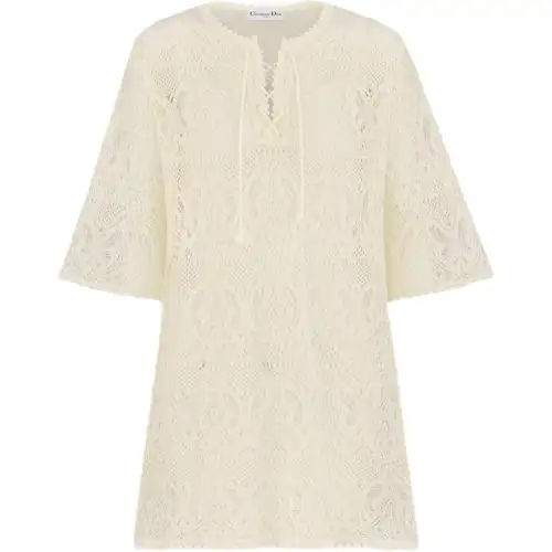 DIOR Long Sleeved Dress Women's Beige