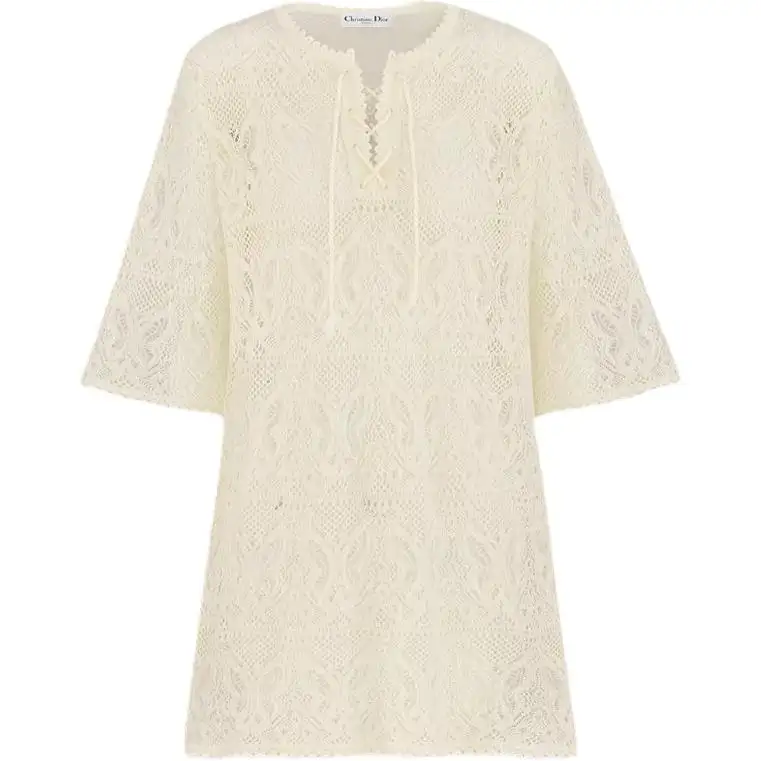 DIOR Long Sleeved Dress Women's Beige