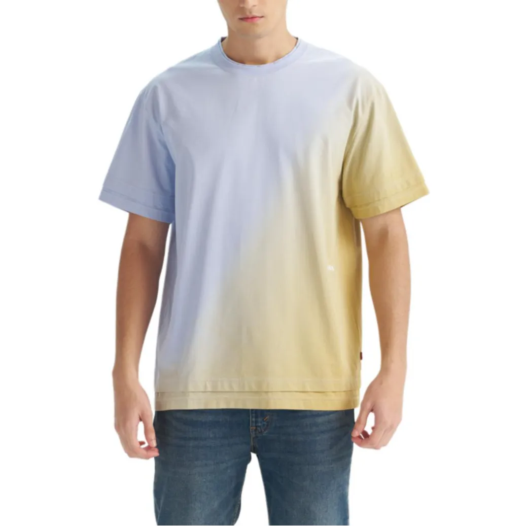 Levi's T-Shirts Men's Blue/Yellow Crew Neck Moderate Straight Fit