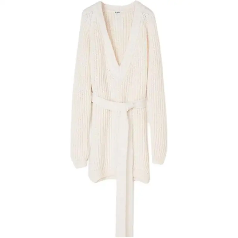 LOEWE Knitwear Women's White V Neck Moderate Other
