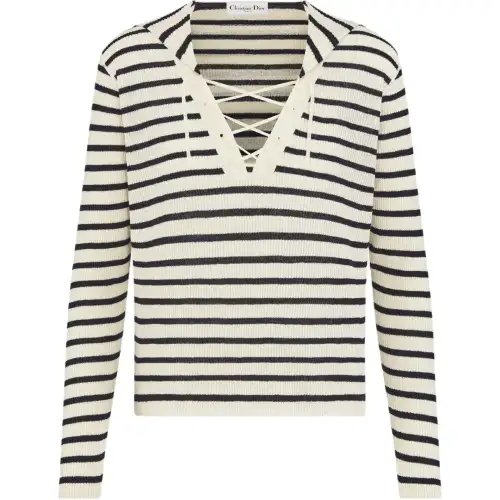 DIOR Sweaters Women's Ecru Lace Up Moderate Other