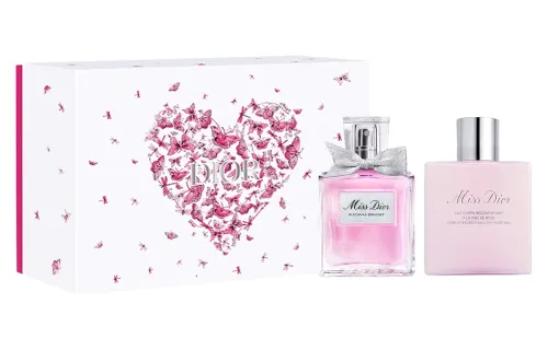 DIOR Body cream, perfume, set, floral lemon gift box contains rose, white musk, 50 ml, 175 ml