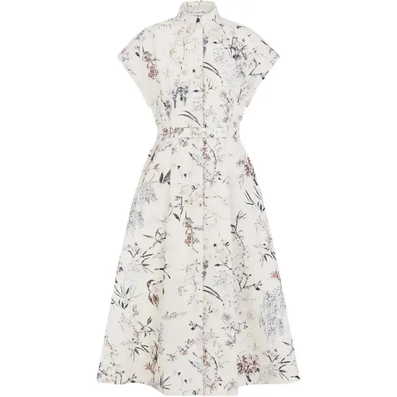 DIOR Short Sleeved Dress Women's White