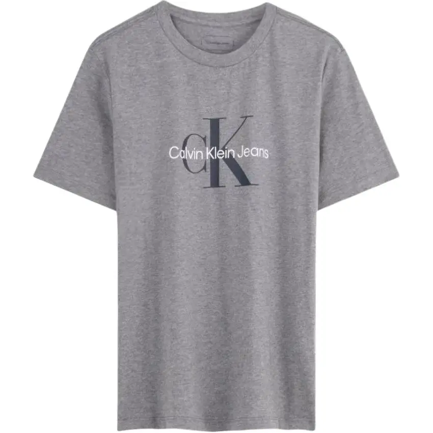 Calvin Klein T-Shirts Men's Gray Crew Neck Moderate Straight Fit