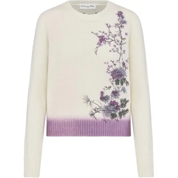 DIOR Sweaters Women's White Crew Neck Moderate Other