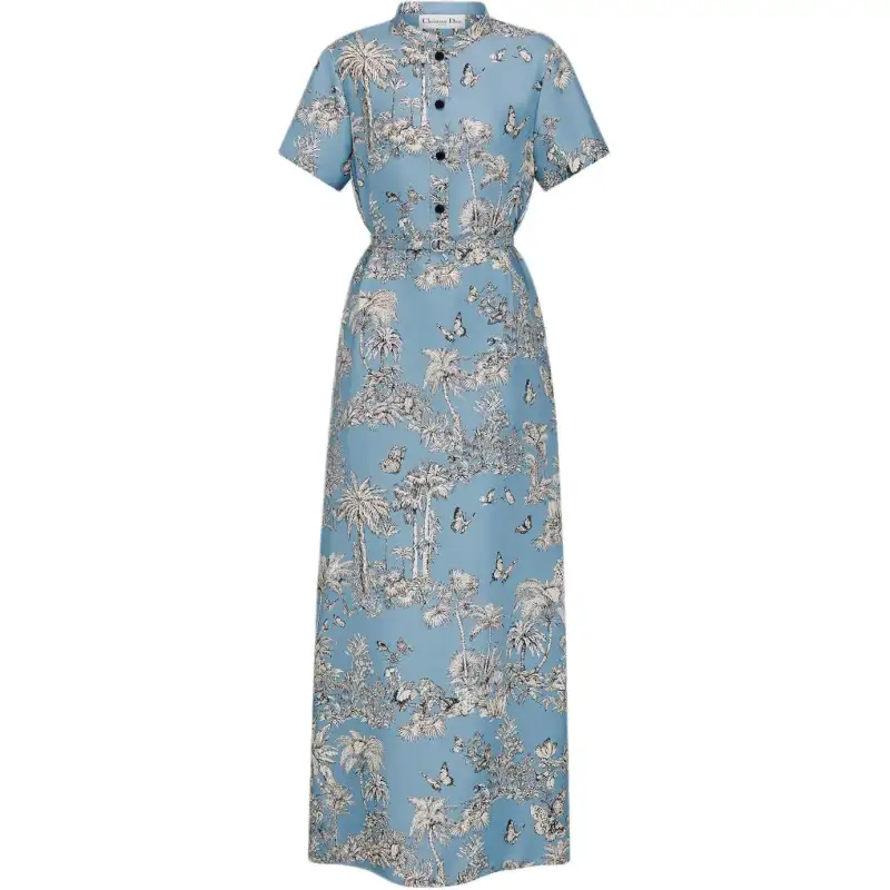Christian DIOR Pattern Printed Long Shirtdress