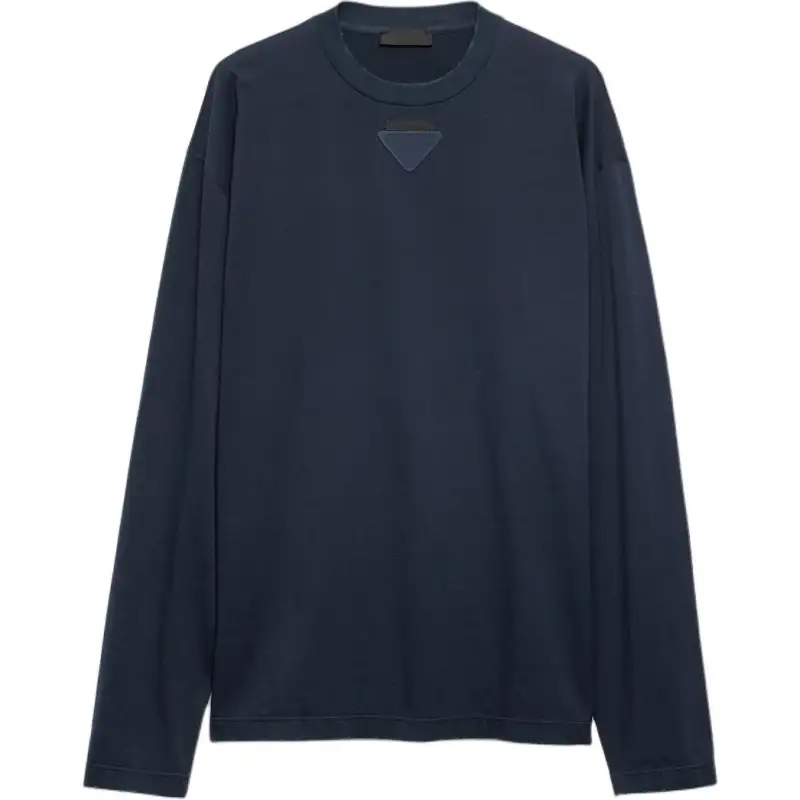 PRADA T Shirts Men's Dark Blue Crew Neck Moderate