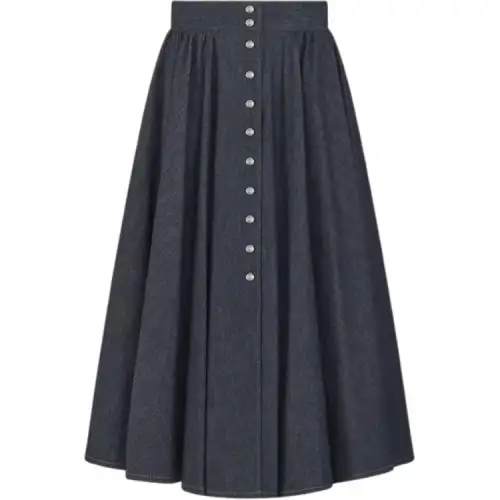 DIOR Casual Long Skirt Women's Dark Blue