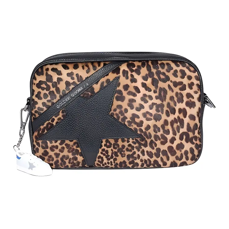 Golden Goose Cow Leather Shoulder Bag Women's Animal Print