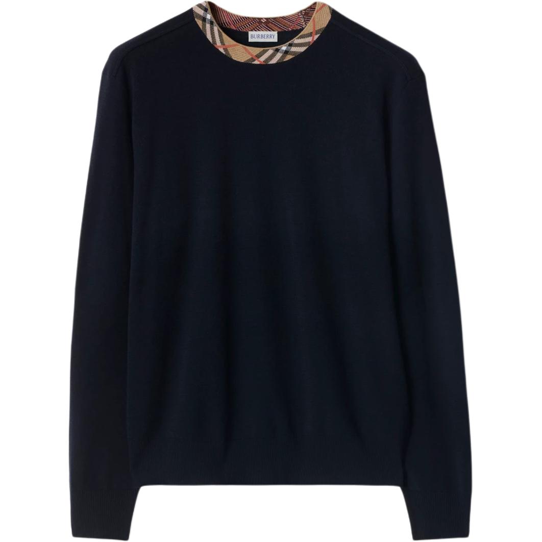 Burberry checked-trim wool sweater