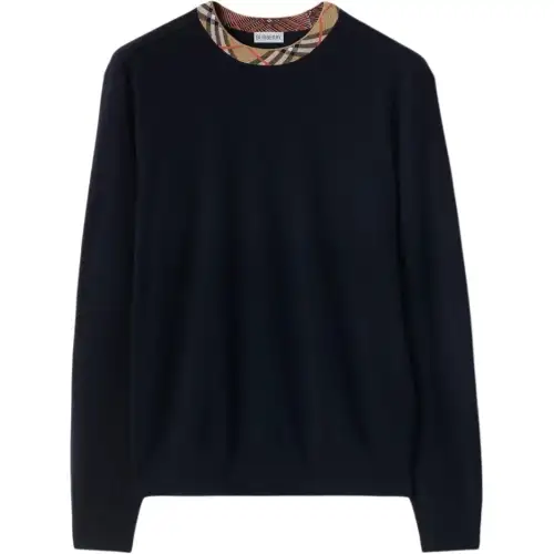 Burberry checked-trim wool sweater