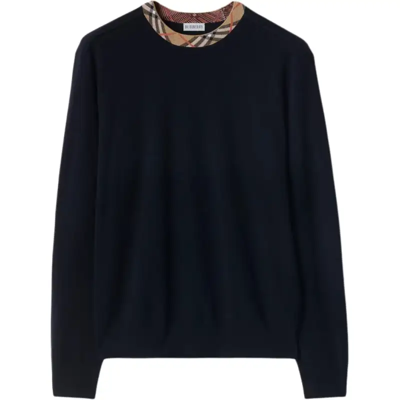 Burberry checked-trim wool sweater