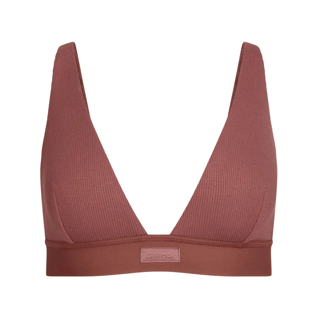 Skims SS25 COTTON RIB PLUNGE BRALETTE Bra Women's 1 Pack