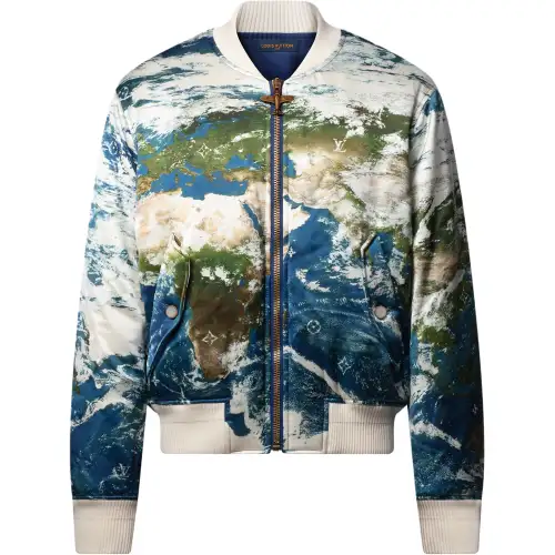 LOUIS VUITTON Printed Silk Blend Bomber
