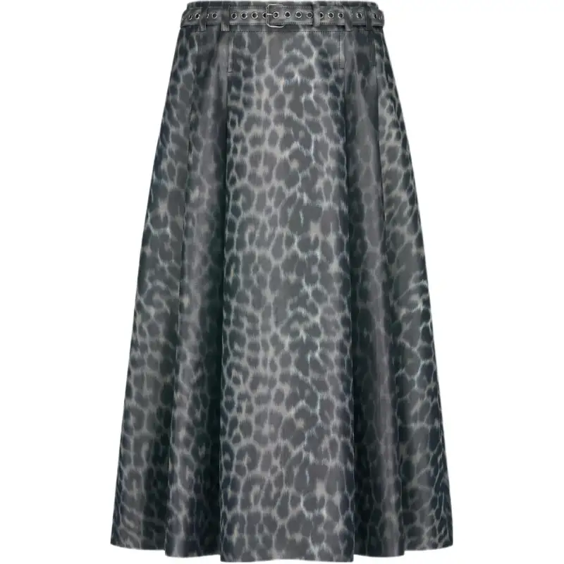 DIOR Casual Long Skirt Women's Blue Gray