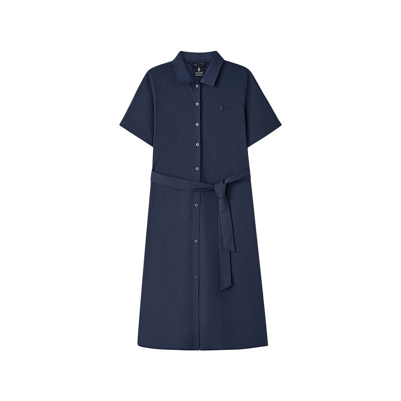 Skechers Skechers SS25 DIA-S series comfortable and soft loose short-sleeved dress women's captain blue-01KA