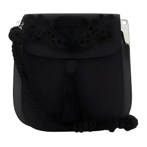 PRADA Leather Shoulder Bag Women's Black