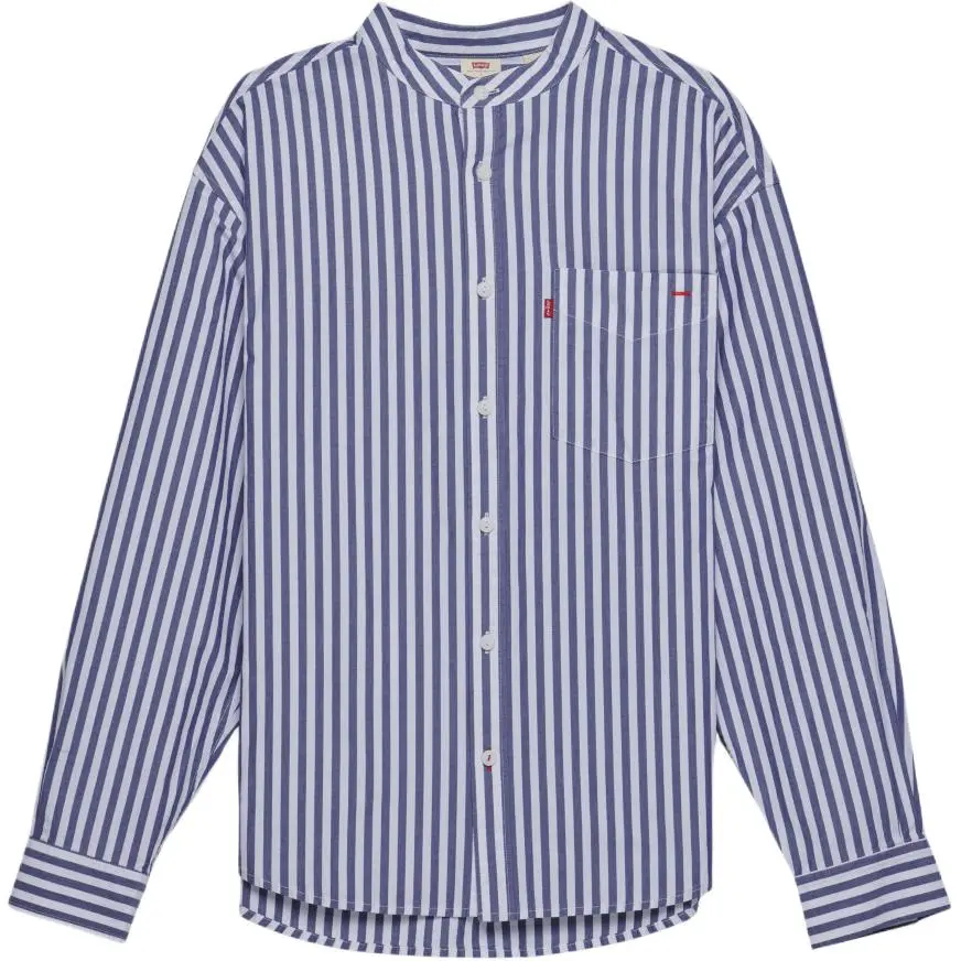 Levi's Shirts Men's Blue/White Stand Collar Moderate