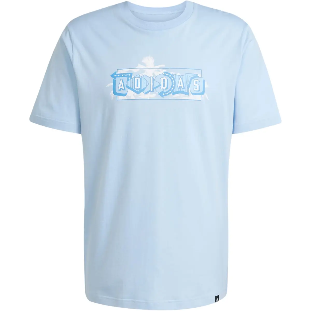 Adidas Clothing T-Shirts Men's Glow Blue Crew Neck Moderate Straight Fit