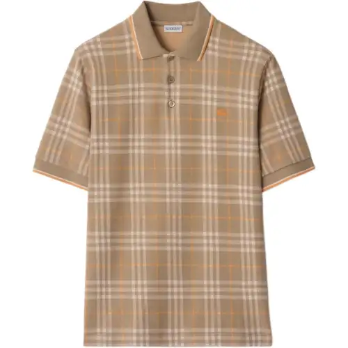 Burberry Logo Embroidered Checked Polo Shirt