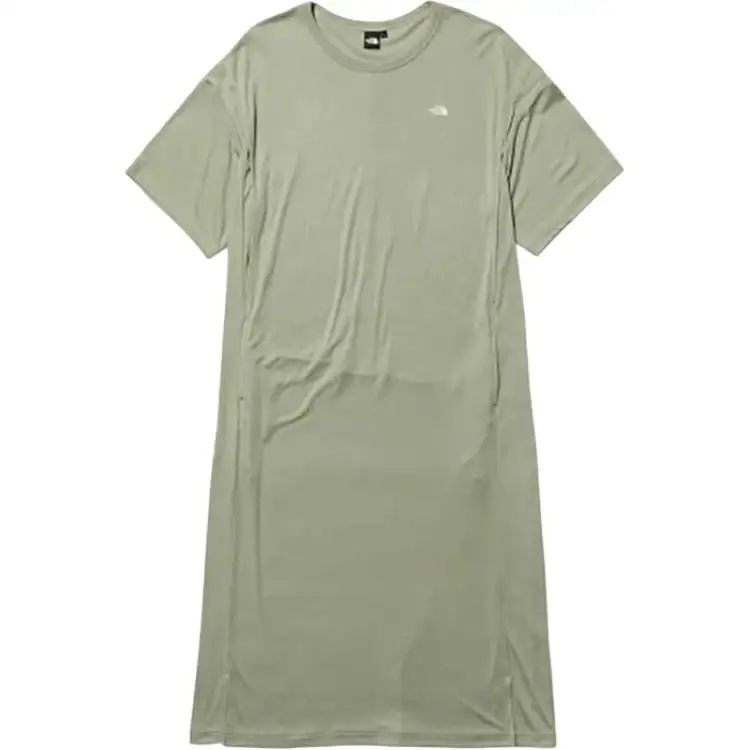 THE NORTH FACE Short Sleeved Dress Women's Light Gray Green