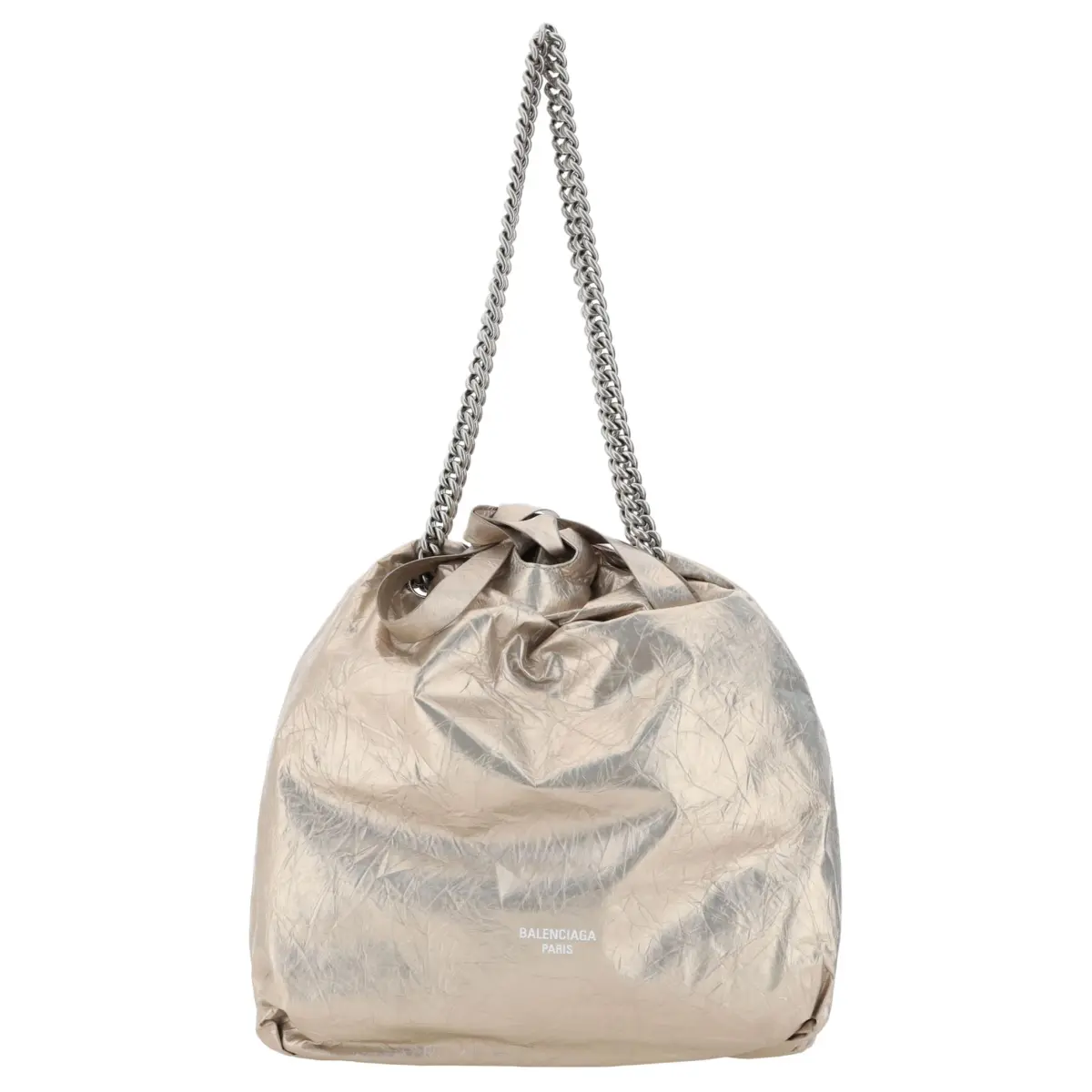 Balenciaga Crush Calfskin Bucket Bag, Handbag, Shoulder Bag Women's Beige