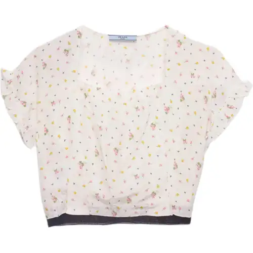 Prada floral-print crop top