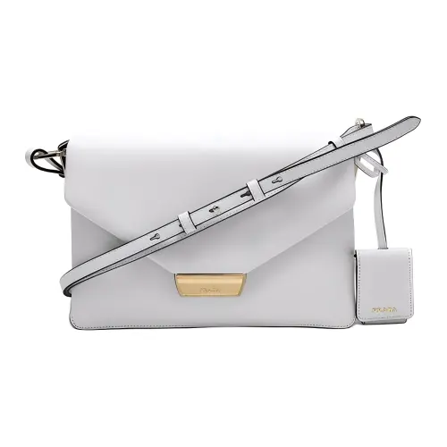 PRADA Adjustable Strap Leather Crossbody Bag, Shoulder Bag Women's White
