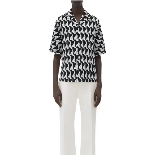 Bottega Veneta Shirts Men's Black Cuban Collar Moderate Other
