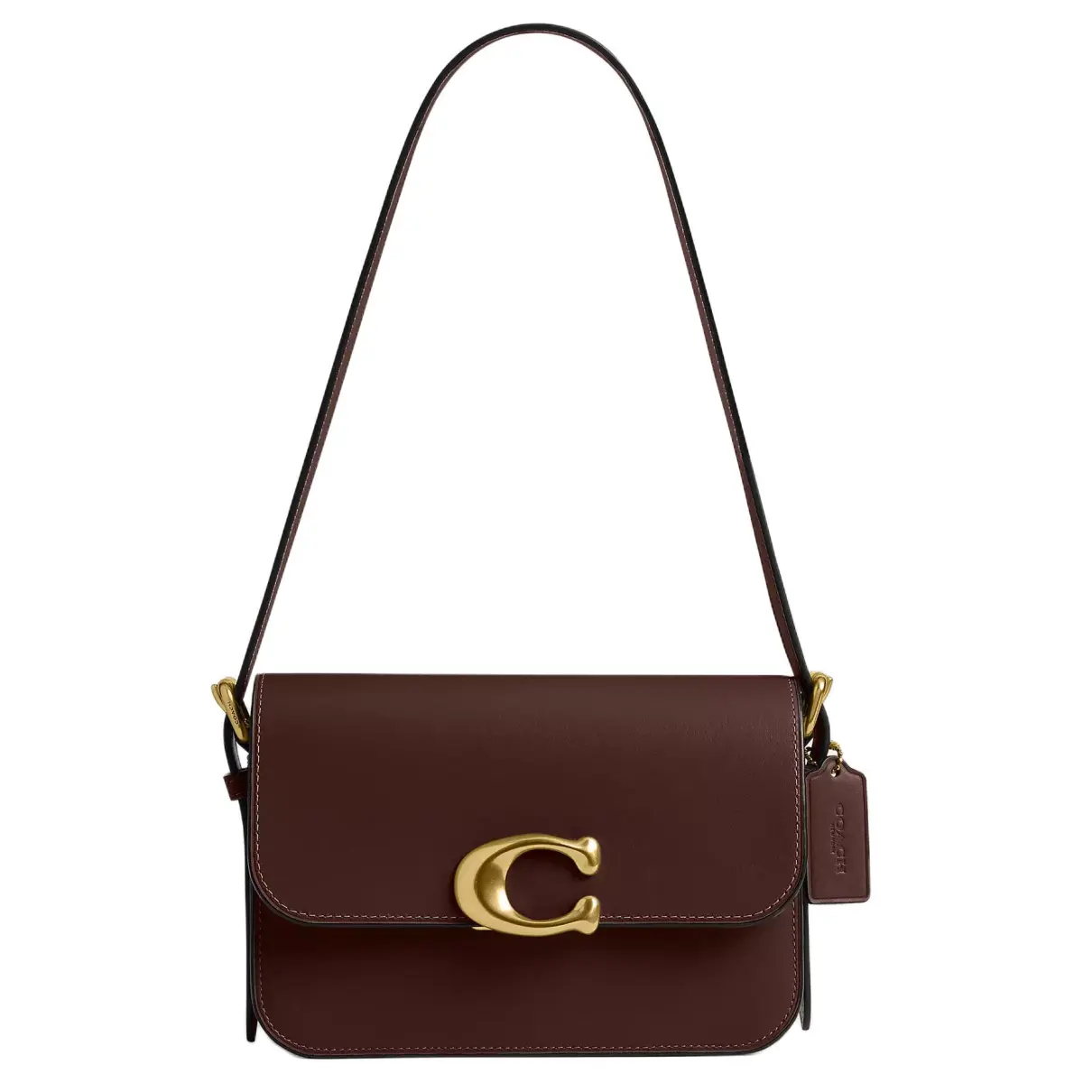 COACH Sage Calfskin Crossbody Handbag, Shoulder Bag Small Women's Brass And Maple
