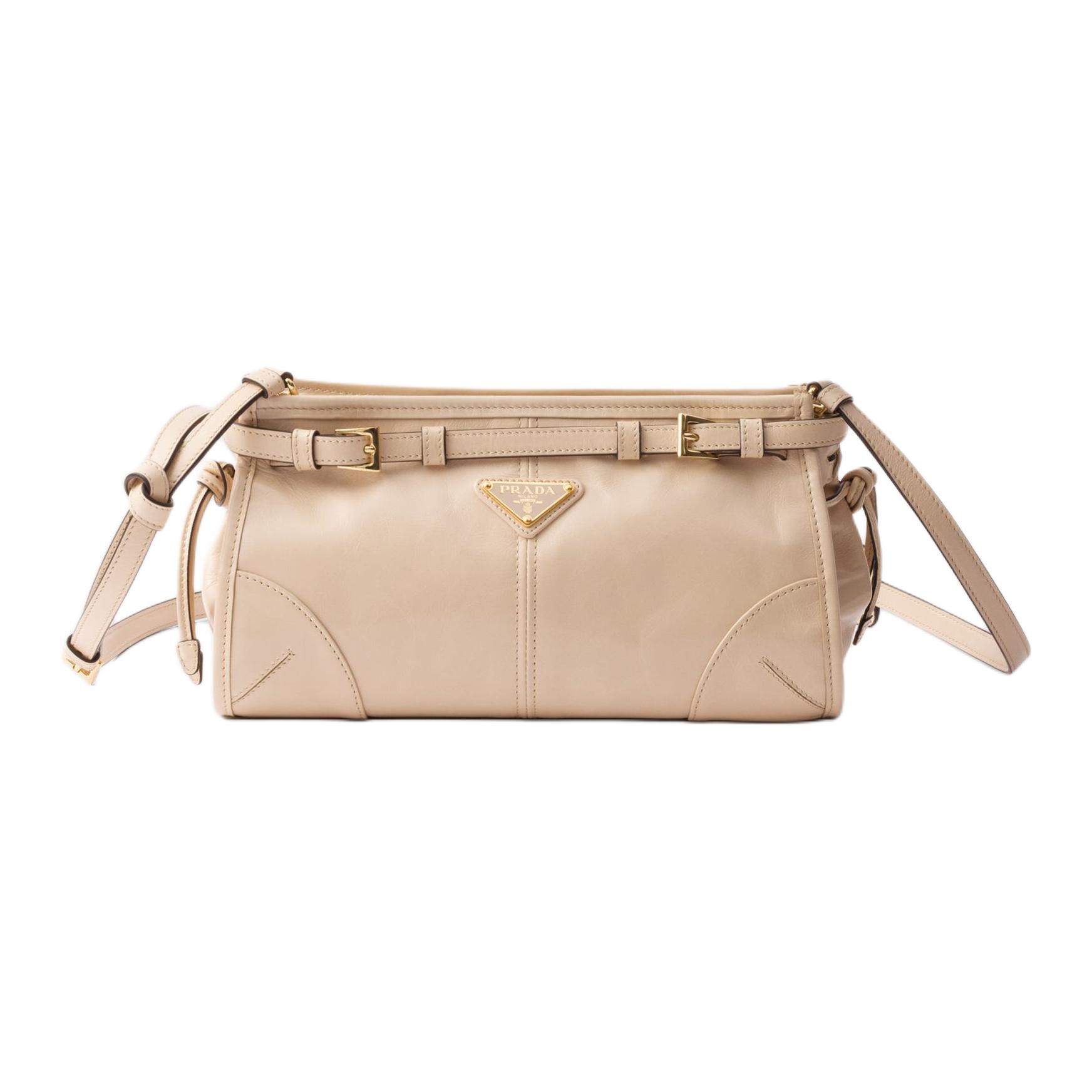 PRADA Prada, removable adjustable straps, enamel, triangle, shoulder bag, leather small one-shoulder bag